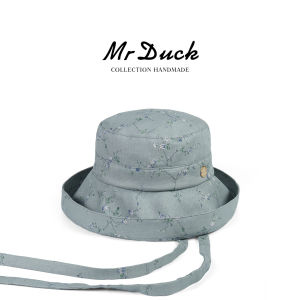 Mr DUCK | Mũ Rơm Hàng Ngày Giúp Gương Mặt Thon Gọn Cao Cấp Trắng Xanh Lam