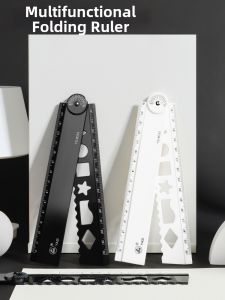 DISCO BEAR | Folding Multifunctional Ruler With Wave Lines And Geometry Shapes 30cm