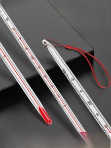 Red Water Thermometer For Home Indoor Glass Alcohol Mercury Laboratory Industrial Breeding Special Water Temperature Measuring Meter