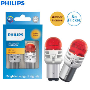 Philips | Philips Ultinon Pro6000 LED P21/5W BAY15d Two Contacts Amber Yellow Car Turn Signal Fog Lamp No Flash No Flicker 11499AU60X2