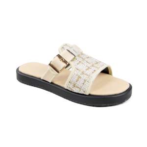 Sendal wanita slop code wedges-07 warna cream hitam sandal slide cewek phylon murah anti slip rajut