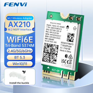 FENVI AX210 WiFi6E M.2 Card BT5.3 Tri Band 5Ghz/6G/2.4G 5374Mbps 802.11AX Wireless NGFF Network WiFi Card Laptop For PC Win10/11