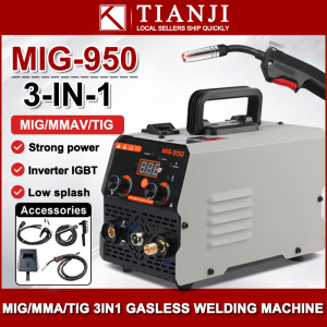 MMA-999 Welding Machine Portable Home MIG/MMA/TIG 3IN1 Heavy Duty and High power inverter Quality Gasless Welder Inverter Welder IGBT Mig Welding Machine Mini Weld Electric Welding Machine Set Power Tools