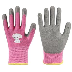 Kids Gardening Yard Work Gloves Children Grippy Rubber Coated Garden Safety Gloves for Toddlers Youth Girls Boys Outdoor Playing