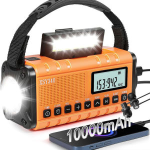 HOT 10000mAh Solar Hand Crank Dynamo Radio Emergency Radio AM/FM/NOAA Flashlight SOS Alarm Power Bank Speaker Weather Radio