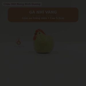 Trang trí sân vườn - Gà nhí vàng đang ngồi cao 5.5cm - GANHIVANG