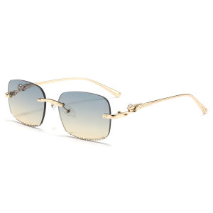 New Rimless Square Sunglasses Stylish High-end UV Protection Outdoor Street Style Trendy Versatile Sunglasses CH004