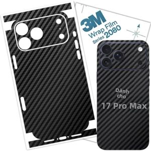 Miếng Dán Bảo Vệ Màn Hình Lưng Bằng Sợi Carbon Cho iPhone 17/16/15/14/13 Pro Max Plus 17Air/17Pro Chất Liệu 3M Chống Xước Chống Vân Tay
