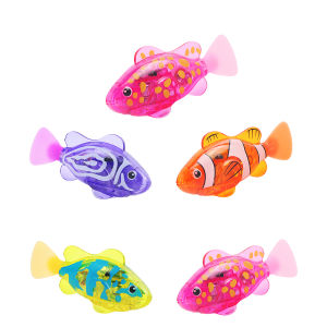 Luminous swimming induction electric fish baby bath toy children playing in water pet fish swinging fish simulation clownfish