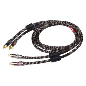 YYTCG HIFI Stereo RCA Audio Cable 6N OFC Male to Male 2RCA to 2RCA Audio Cable with Gold Plated Connector Plug For CD Amplifier