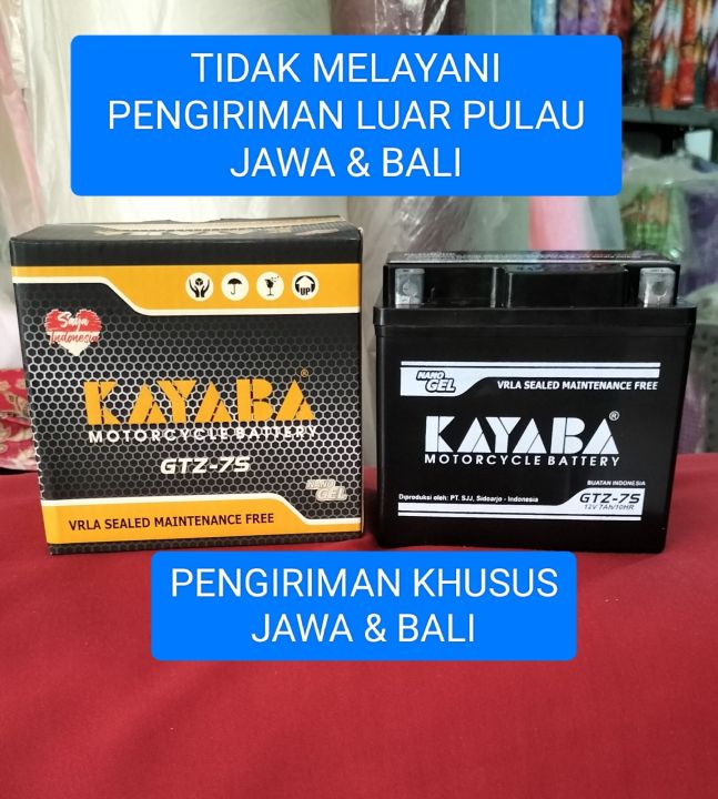 AKI MURAH KAYABA GTZ7 (12 VOLT, 7 AMPER ) FULL KERING TIDAK MELAYANI