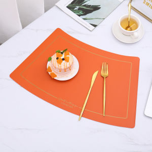 Nordic Style For Home Leather Placemat Hotel Restaurant Western-Style Placemat Oil-Proof Water-Proof Insulated Dining Table Mat Creative Plate Mat