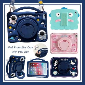 Cartoon IPad 5th 6th 7th 8th 9th 10th Gen Case with Pen Slot for Kids Shockproof Ipad Mini 6 Air 5 4 3 2 1 Cover Ipad Pro 11 10.5 9.7 10.9 10.2 Inch 2021 2020 2019 Case