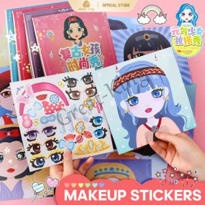 Princess Dressup Stickers Cartoon Children Stickers Paste Stickers Book Dressup Show Hundred Changes Makeup Stickers Fun