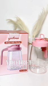 yootree 1000ml Breast Milk Pitcher Leak-Proof Wide-Mouth Design Heat and Cold Resistant Glass Breast Milk Storage Container For The Fridge Multifunction Water Storage Bottle