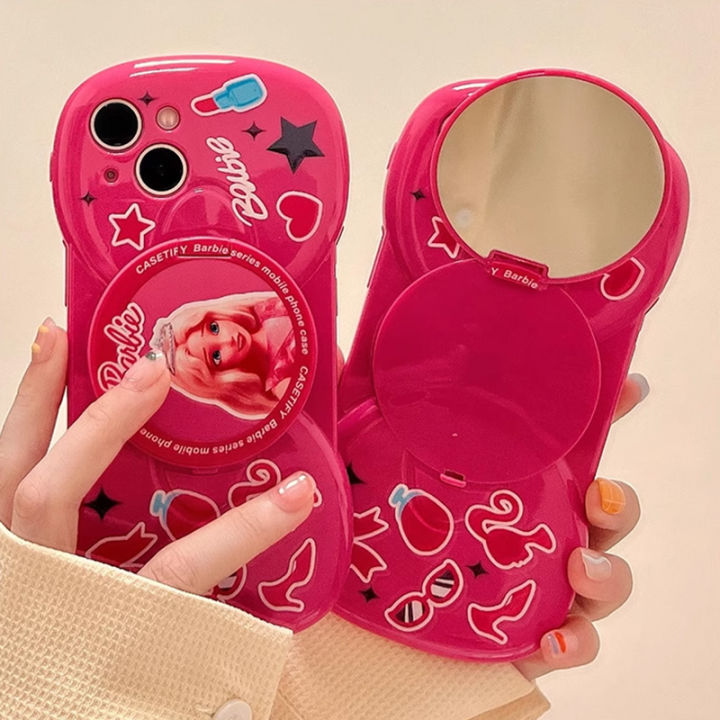 【Cửa Hàng Hạnh phúc】 Búp bê Barbie thời trang dễ thương Ốp điện thoại cho Iphone 14 13 12 11 Pro Vỏ Viền ốp lưng
