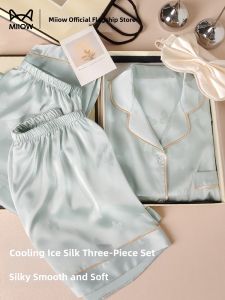 MiiOW | Women Silk-like Ice Fiber Sleepwear Set For Summer and Spring Wearable