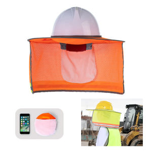 Sun Shade Safety Hard Hat Neck Shield Helmets Reflective Stripe Useful Mesh Reflective Cap Cover for Construction Workers