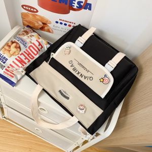 Deanbarry | Large Capacity Student Book Bag Canvas Tote