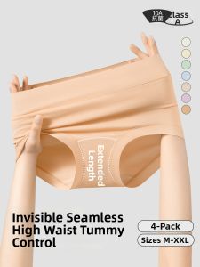 Womens Pure Cotton Breathable High Waist Panties