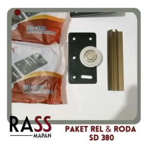 Paket Rel Pintu dan Roda Sliding untuk Lemari AS-380 Huben FULL