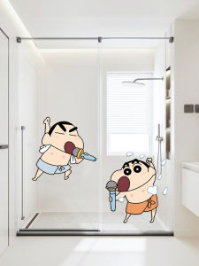 สติ๊กเกอร์หน้าต่างห้องน้ำลายการ์ตูนสีใสป้องกันน้ำสำหรับตกแต่งบ้าน วัสดุ PVC ขนาดเล็กกลางใหญ่