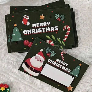 50Pcs Christmas Scratch Off Cards Santa Claus Christmas Tree Party Favors DIY Games Supplies Gift Vouchers