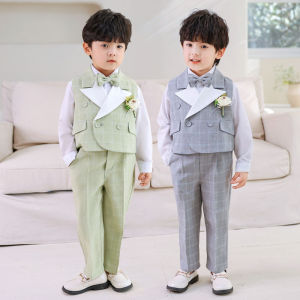lontakids Baby Boys Gentleman Bowtie Formal Outfit Suits Toddler Kids Tuxedo Vest Wedding Party Suit