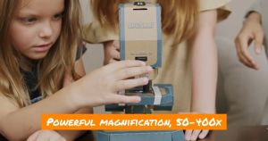 Kính hiển vi giấy tự lắp ghép cao cấp Carson Optigami OG-100 (50-400x) (giúp trẻ em khám phá kính hiển vi)