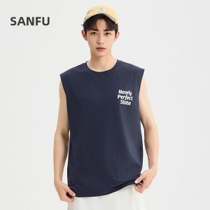 SANFU | Summer Bamboo Texture Print Mens Vest