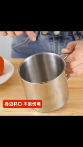 กระป๋องน้ำสเตนเลส มีหูจับข้าง ขนาดใหญ่ 12 ซม. และ 13 ซม.