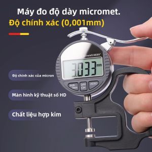 Máy Đo Độ Dày Micromet Kỹ Thuật Số Công Cụ Đo Chiều Rộng Điện Tử Cho Vải Giấy Kim Loại - Đo Độ Dày Chính Xác 001mm