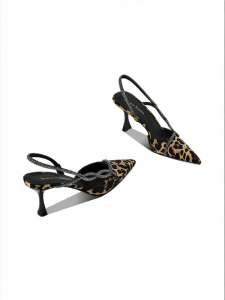 JESSICA SOPHIA | Leopard Print Side Open High Heel Shoes