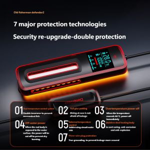 Old Fisherman - Fish Tank Heater Automatic Constant Temperature Frequency Conversion Water-Out-of-Water Power-Off Low Water Level Turtle Heater