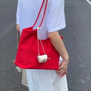 MOUSSON กระเป๋าถือขนาดใหญ่สไตล์เมืองสำหรับใช้ในชีวิตประจำวันและโรงเรียน