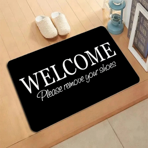 VIKAMA Please Remove Your Shoes Quote Funny Slipper Humor Art Flannel Door Mat Non Slip Entryway Bedroom Living Room Home Decor