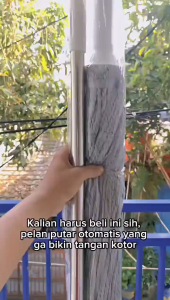 Mop Putar Anti Lelah Cuci Tanpa Sentuh Tangan Debu Hilang Seketika Lantai Mop Dapur Alat Kain Lap Pel
