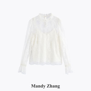 Elegant Ruffled Lace Blouse Female Spring Design Sense