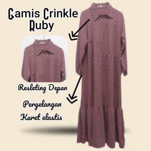 GAMIS CRINKLE AIRFLOW KOMBINASI BRUKAT WANITA DEWASA TERBARU 2023 [COD]