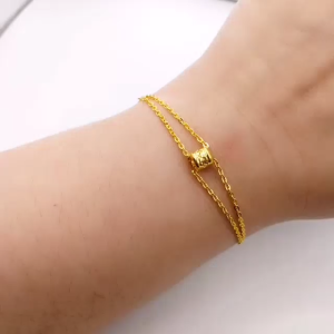 Rantai Tangan Mesin double P olo Bead Emas 916 Yon Hing