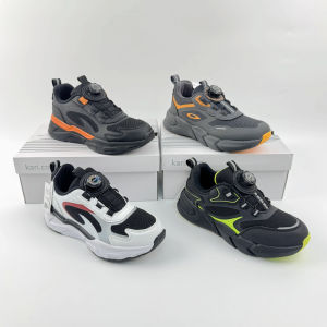 Casual Spring Autumn Childrens Running Shoes Lightweight Soft Bottom Anti-slip Shock Absorption Rotating Button Student Shoes