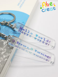 Programmer Keychain | Biyi Wenchuang for Boyfriend Acrylic Pendant Working Code Power Helloworld