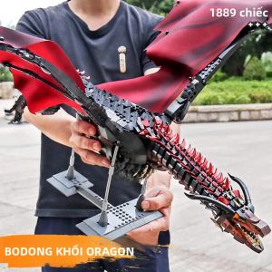 1889 Chiếc Khối Xây Dựng Rồng Khổng Lồ Bộ Sáng Tạo Mộc Mô Hình Gạch Loạt Phim Đồ Chơi Lắp Ráp Cho Bé Trai Trẻ Em Quà Tặng Sinh Nhật