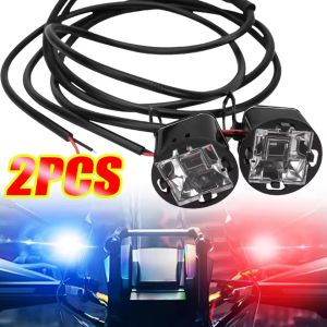 2Pcs Motorcycle Strobe Warning Lights 12V Universal Red Blue LED Flashing Lamp for Car Motorbike Scooter Light Modification Accessory