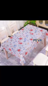 Khăn trải bàn hình chữ nhật PEVA cao cấp chống thấm in hoa siêu đẹpkhổ 137cm