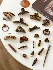 Elegant Luxury Shark Clip Hair Accessories Tortoiseshell Color  Outlined Korean Style Hairpins for Women