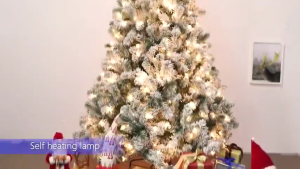 Free 3M light belt Snow Flocked Christmas Tree(buy 1 get 199 accessories) 4FT/5FT/6FT High Quality XMas Decor Snow Tree with Metal Stand and ornaments set Decoration Christmas decorations for home