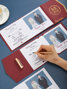 2024 New European Style Wedding Invitations Printed Photo Cute Freshness Theme Single Page Ticket Style Wedding Celebration Supplies