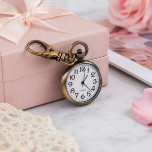 New Tiny Cute Quartz Pocket Watch with Keyring Men Women Mini Quartz Watch for Nurses Doctors Simple Students Watch Child Gift