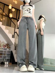 Quần Jeans Denim Ống Rộng Mỏng Cho Nữ Màu Đen Xám Cạp Cao Quần Dài Ôm Dáng Lưng Cao Cấp Quần Dài Thường Ngày Mùa Hè